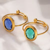 Wholesale Faceted Fiberglass Bead Opening Design Geometric Stainless Steel 18K Gold Electroplated Luxury Fashion Women's Ring