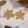 Wholesale Fairy Style Golden Flower Stainless Steel Earrings For Women With Pvd Furnace Vacuum Real Gold Plating
