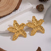 Wholesale Fairy Style Golden Flower Stainless Steel Earrings For Women With Pvd Furnace Vacuum Real Gold Plating