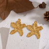 Wholesale Fairy Style Golden Flower Stainless Steel Earrings For Women With Pvd Furnace Vacuum Real Gold Plating