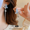 Wholesale Fake Pearl And Diamond Inlaid Butterfly Tassel Earrings For Women Sophisticated Animal Style