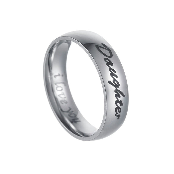 Wholesale Family Ring Titanium Steel Geometric Polished