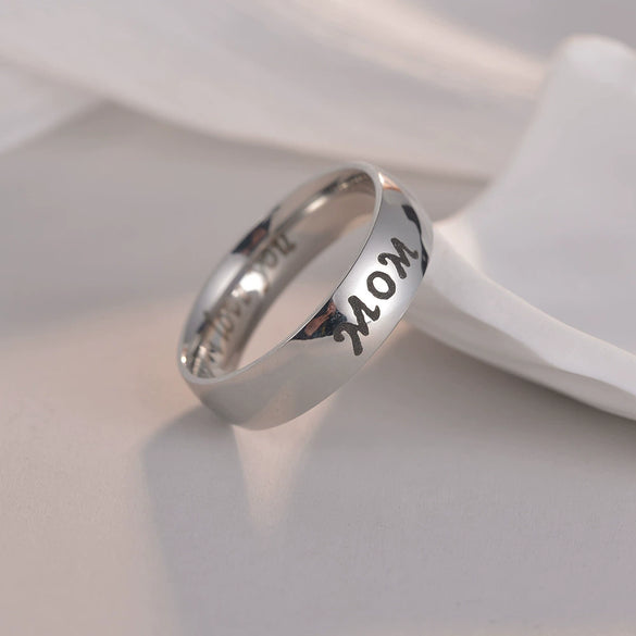 Wholesale Family Ring Titanium Steel Geometric Polished