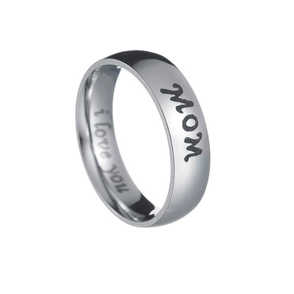 Wholesale Family Ring Titanium Steel Geometric Polished