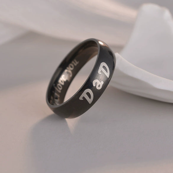 Wholesale Family Ring Titanium Steel Geometric Polished