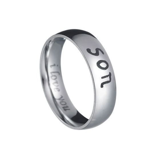 Wholesale Family Ring Titanium Steel Geometric Polished
