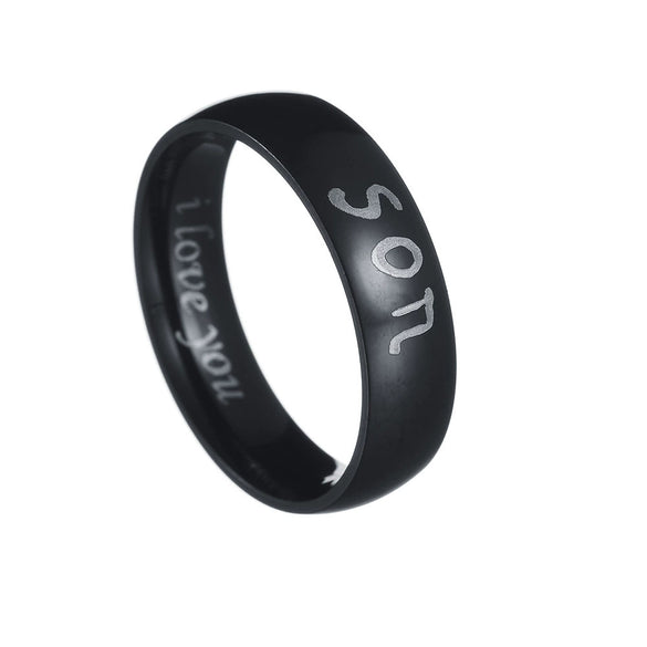 Wholesale Family Ring Titanium Steel Geometric Polished