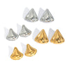 Wholesale Fanshaped Geometric Stainless Steel Earrings For Girls With Pvd Vacuum Real Gold Plating