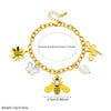 Wholesale Fashion Accessories Insect Animal Pendant Stainless Steel Chain Bracelet Gold Plated