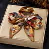 Wholesale Fashion Accessories Stainless Steel Electroplated Satin Printed Ribbon Bow Leopard Print Fabric Wrapped Ring Bracelet Plants And Flowers Style