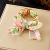 Wholesale Fashion Accessories Stainless Steel Electroplated Satin Printed Ribbon Bow Leopard Print Fabric Wrapped Ring Bracelet Plants And Flowers Style
