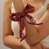 Wholesale Fashion Accessories Stainless Steel Electroplated Satin Printed Ribbon Bow Leopard Print Fabric Wrapped Ring Bracelet Plants And Flowers Style