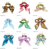 Wholesale Fashion Accessories Stainless Steel Electroplated Satin Printed Ribbon Bow Leopard Print Fabric Wrapped Ring Bracelet Plants And Flowers Style