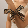 Wholesale Fashion Accessories Stainless Steel Electroplated Satin Printed Ribbon Bow Leopard Print Fabric Wrapped Ring Bracelet Plants And Flowers Style