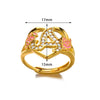 Wholesale Fashion Adjustable Ring Copper Inlaid Gold With Letters Pattern For Women