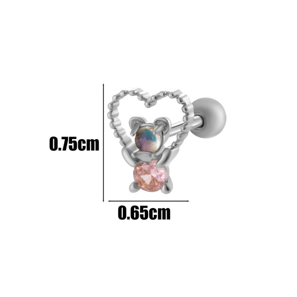 Wholesale Fashion Allmatch Cartilage Puncture Ear Bone Nail Copper Flower Design