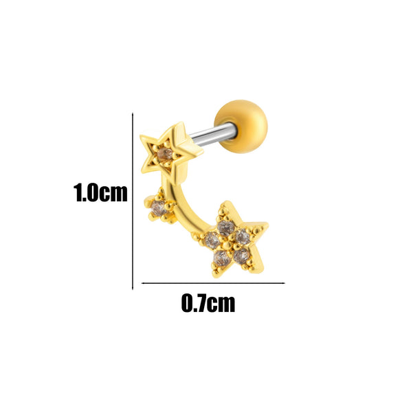 Wholesale Fashion Allmatch Cartilage Puncture Ear Bone Nail Copper Flower Design