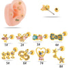 Wholesale Fashion Allmatch Cartilage Puncture Ear Bone Nail Copper Flower Design
