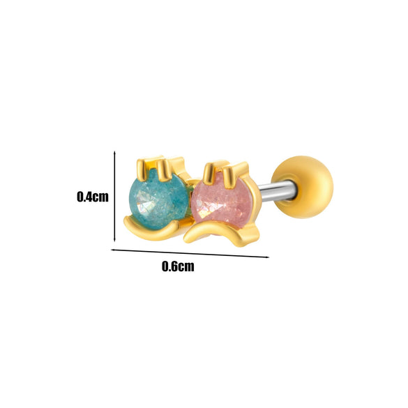Wholesale Fashion Allmatch Cartilage Puncture Ear Bone Nail Copper Flower Design