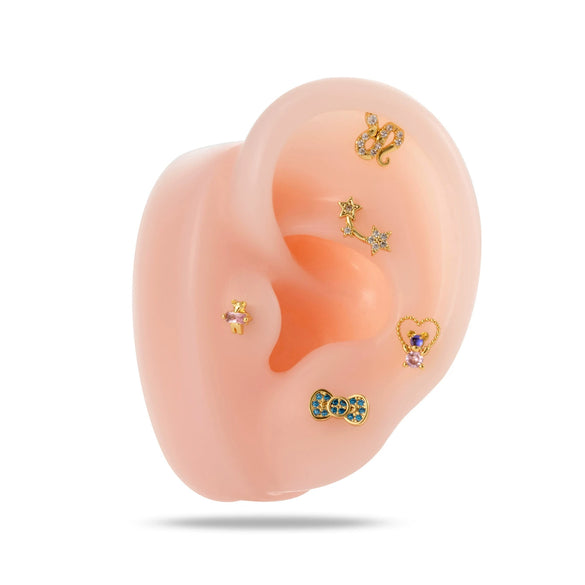 Wholesale Fashion Allmatch Cartilage Puncture Ear Bone Nail Copper Flower Design