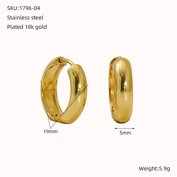 Wholesale Fashion Allmatch Geometric 316L Stainless Steel Electroplated Earrings For Women