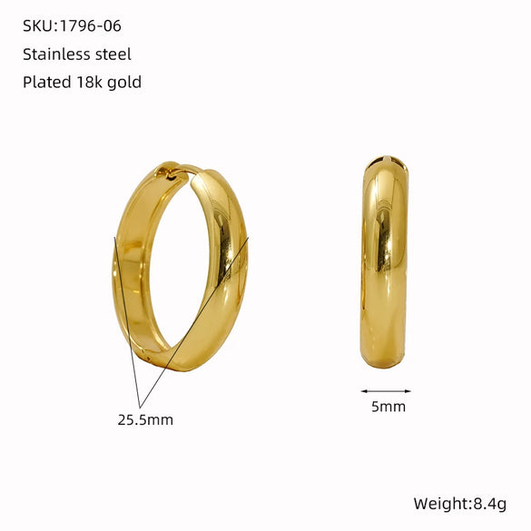 Wholesale Fashion Allmatch Geometric 316L Stainless Steel Electroplated Earrings For Women