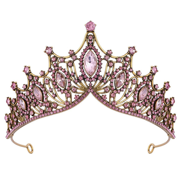 Wholesale Fashion Alloy Rhinestone Electroplating Point Drill Crown For Women