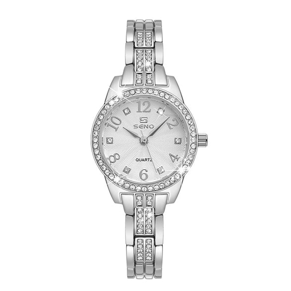 Wholesale Fashion Alloy Waterproof Quartz Watch With Jewelry Buckle For Women Round Dial