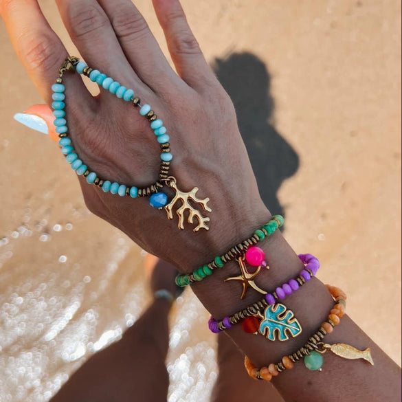 Wholesale Fashion Animal Zodiac Titanium Steel Pendant Beaded Bracelet With Electroplating