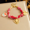 Wholesale Fashion Bohemian Style Fabric Silk Scarf With Electroplated Stainless Steel Heart Water Drop Bell Shaped Pendant Necklace And Bracelet Set For Women