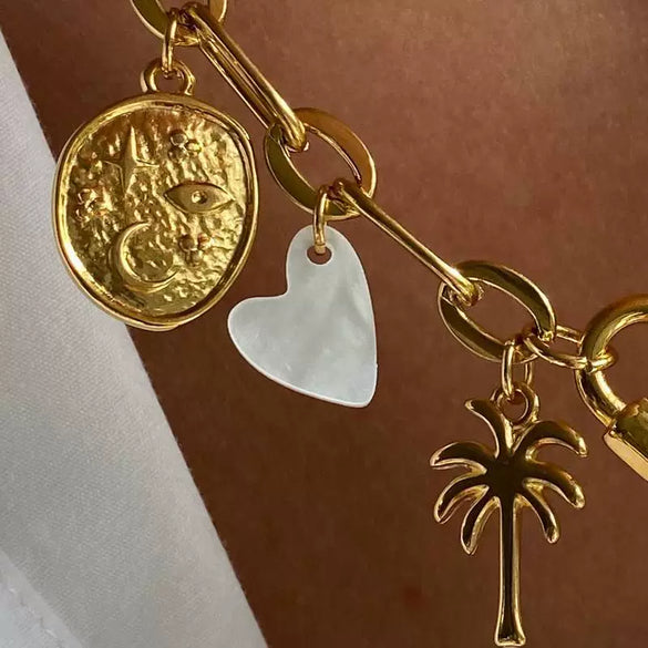 Wholesale Fashion Boots Pendant Stainless Steel Heart Shape 18K Gold Color Furnace Vacuum Plating
