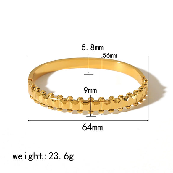 Wholesale Fashion Bracelet Stainless Steel French Retro Geometric Open Electroplated