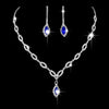 Wholesale Fashion Bridal Jewelry Set Of Rhinestone Necklace And Earrings With Love Water Drops Bell Patterns Electroplated Bamboo Chain For Women