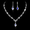 Wholesale Fashion Bridal Jewelry Set Of Rhinestone Necklace And Earrings With Love Water Drops Bell Patterns Electroplated Bamboo Chain For Women