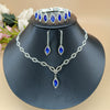 Wholesale Fashion Bridal Jewelry Set Of Rhinestone Necklace And Earrings With Love Water Drops Bell Patterns Electroplated Bamboo Chain For Women