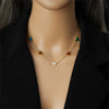 Wholesale Fashion Butterfly Insect Pattern Stainless Steel Earrings And Necklace Suit With Electroplating Design