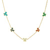 Wholesale Fashion Butterfly Insect Pattern Stainless Steel Earrings And Necklace Suit With Electroplating Design