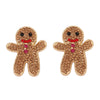Wholesale Fashion Cartoon Halloween Gingerbread Man Funny Alloy Earrings With Rhinestone Inlay And Electroplating
