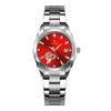 Wholesale Fashion Casual Quartz Ladies Watch With Alloy Case And Strap Round Dial Mineral Strengthened Glass Mirror Single Folding Buckle Stainless Steel Clasp Spiral Crown