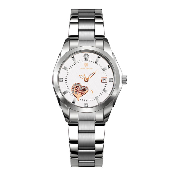 Wholesale Fashion Casual Quartz Ladies Watch With Alloy Case And Strap Round Dial Mineral Strengthened Glass Mirror Single Folding Buckle Stainless Steel Clasp Spiral Crown