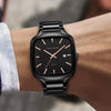 Wholesale Fashion Casual Square Waterproof Luminous Quartz Watch For Men With Stainless Steel Strap And Buckle And Alloy Case