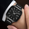 Wholesale Fashion Casual Square Waterproof Luminous Quartz Watch For Men With Stainless Steel Strap And Buckle And Alloy Case