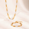 Wholesale Fashion Classic Cross Color Necklace Bracelet Suit With Cross Chain In Stainless Steel Vacuum Real Gold Electroplated In Pvd Furnace