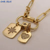 Wholesale Fashion Clavicle Chain Necklace Copper Electroplated Geometric Heart Shape
