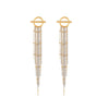 Wholesale Fashion Colorblocked Tassel Long Stainless Steel Earrings For Women 18K Electroplated