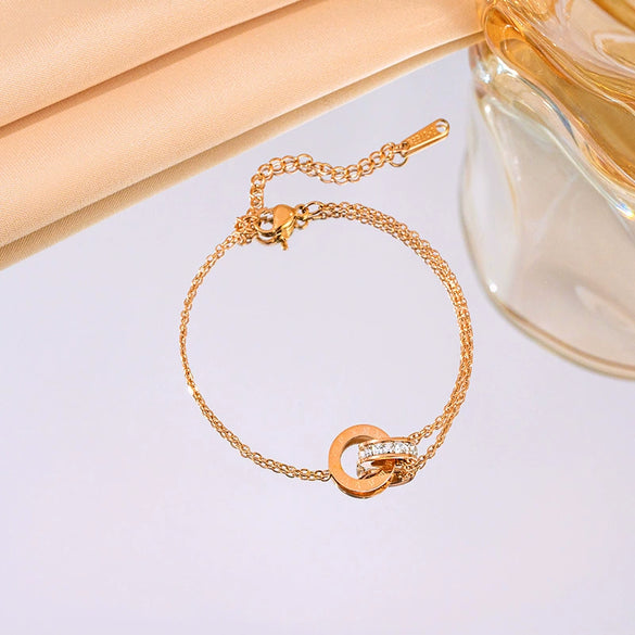 Wholesale Fashion Colorfree Light Luxury Titanium Steel Women's Jewelry Set With Cross Crown And Roman Numerals Electroplated Design