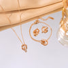 Wholesale Fashion Colorfree Light Luxury Titanium Steel Women's Jewelry Set With Cross Crown And Roman Numerals Electroplated Design