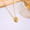 Wholesale Fashion Colorfree Light Luxury Titanium Steel Women's Jewelry Set With Cross Crown And Roman Numerals Electroplated Design