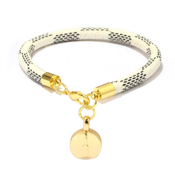 Wholesale Fashion Commuter Bracelet Copper Striped Geometric Gold Plated Accessories Jewelry For Women And Unisex