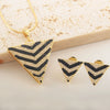 Wholesale Fashion Commuter Copper Goldplated Geometric Heartshaped Pendant Necklace And Earring Set